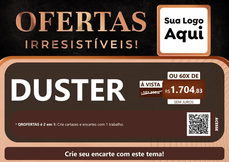 Modelo de Cartaz para Cartaz A4 Horizontal com o tema Ofertas Irresistíveis! para Concessionaria de Carros