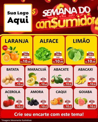 Modelo de Rede Social para Feed Instagram com o tema Semana do Consumidor para Hortifrúti