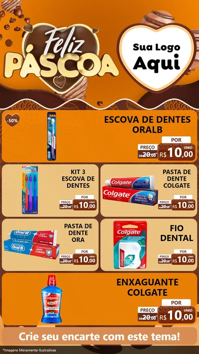 Modelo de TV para TV Vertical com o tema Feliz Páscoa para Higiene Pessoal