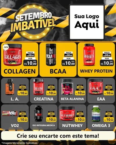 Modelo de Rede Social para Feed Instagram com o tema Setembro Imbatível para Suplementos alimentares