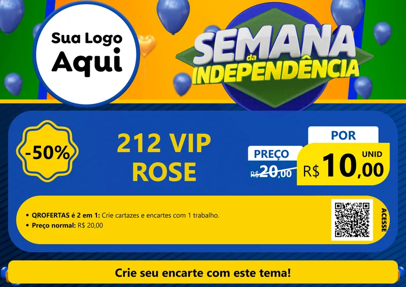 Modelo de Cartaz para Cartaz A4 Horizontal com o tema Semana da Independência para Perfumes