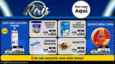Modelo de TV para TV Horizontal com o tema Sorteio Dia Dos Pais para Frios e Laticínios