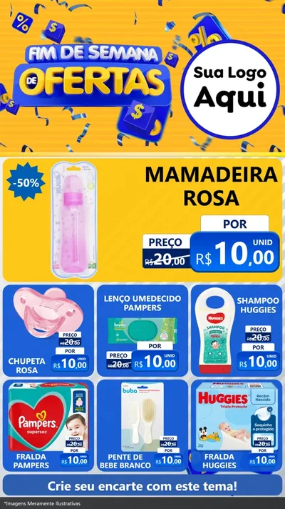 Modelo de Rede Social para Stories com o tema Fim de Semana de Ofertas para Bebês