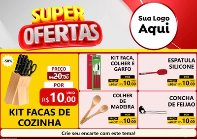 Modelo de Encarte para Encarte A4 Horizontal com o tema Super Ofertas para Utilidades Domésticas