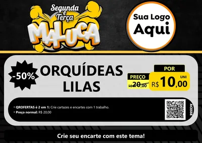 Modelo de Cartaz para Cartaz A4 Horizontal com o tema Segunda e Terça Maluca para Floricultura e jardim