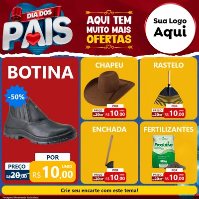 Modelo de Rede Social para Feed Facebook com o tema Dia dos Pais para Agropecuária