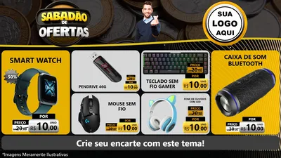 Modelo de TV para TV Horizontal com o tema Sabadão de Ofertas para Informática