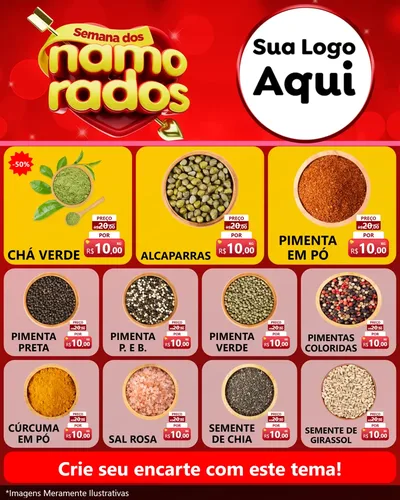 Modelo de Rede Social para Feed Instagram com o tema Semana dos namorados para Produtos Naturais