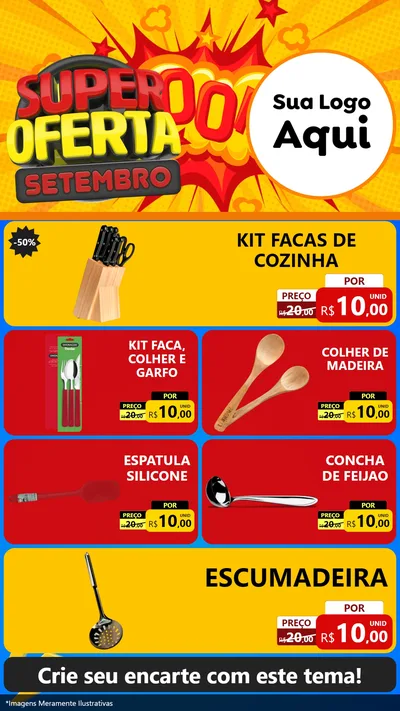 Modelo de TV para TV Vertical com o tema Super Oferta Setembro para Utilidades Domésticas