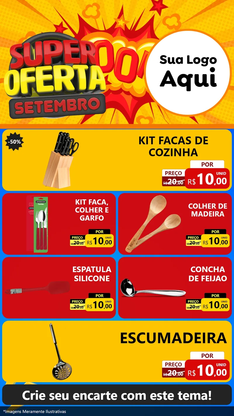 Modelo de TV para TV Vertical com o tema Super Oferta Setembro para Utilidades Domésticas