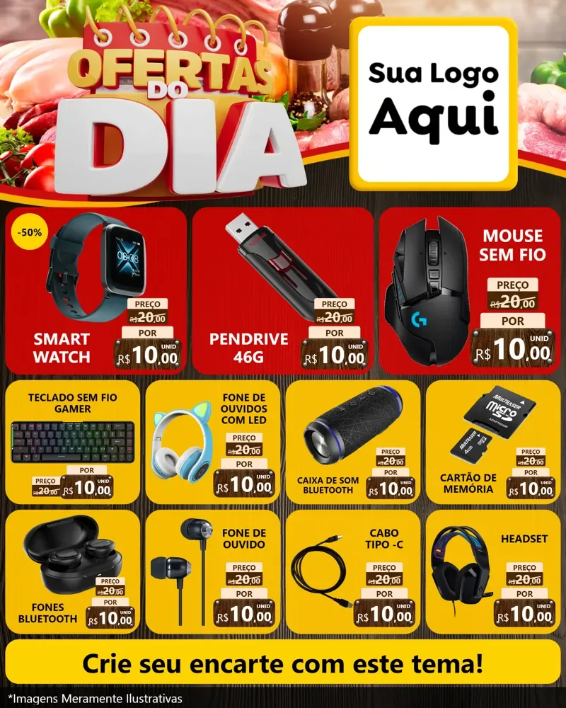 Modelo de Rede Social para Feed Instagram com o tema Ofertas do Dia para Informática