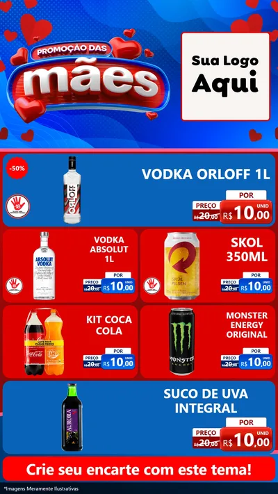 Modelo de TV para TV Vertical com o tema Promoção das Mães para Distribuidora de bebidas