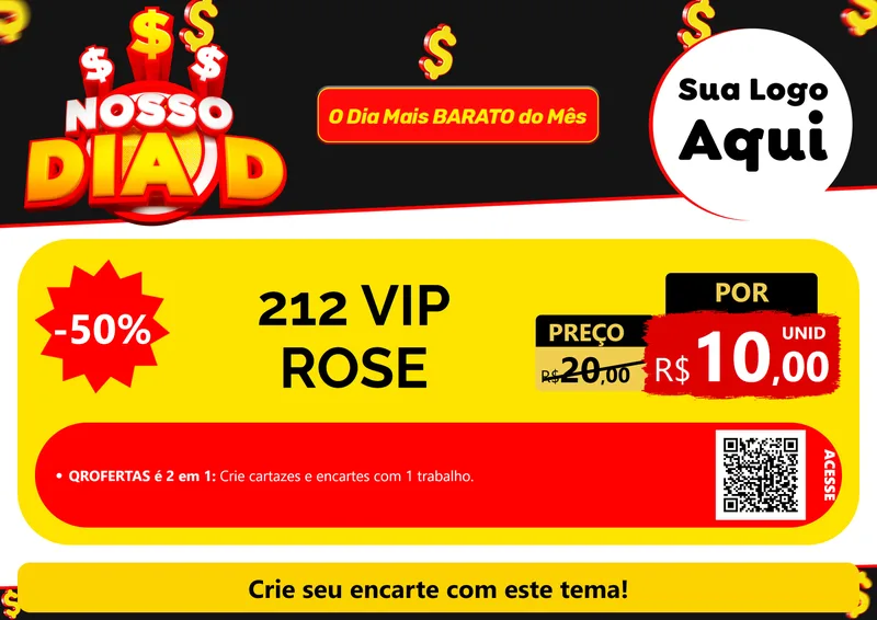 Modelo de Cartaz para Cartaz A4 Horizontal com o tema Nosso Dia D para Perfumes