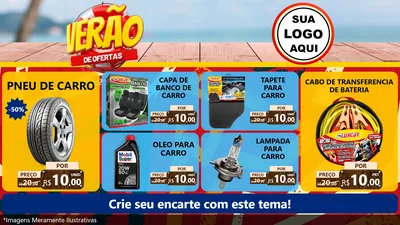 Modelo de TV para TV Horizontal com o tema Verão de Ofertas para Auto peças
