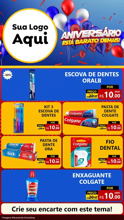 Modelo de TV para TV Vertical com o tema Aniversário para Higiene Pessoal