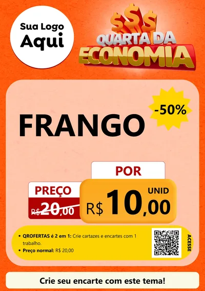 Modelo de Cartaz para Cartaz A4 Vertical com o tema Quarta da Economia para Assados