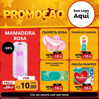 Modelo de Rede Social para Feed Facebook com o tema Promoção para Bebês