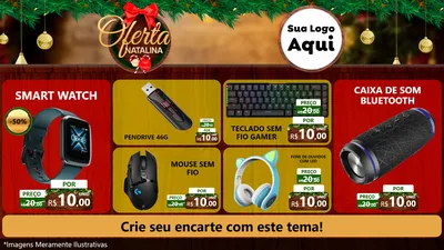 Modelo de TV para TV Horizontal com o tema Ofertas Natalina para Informática