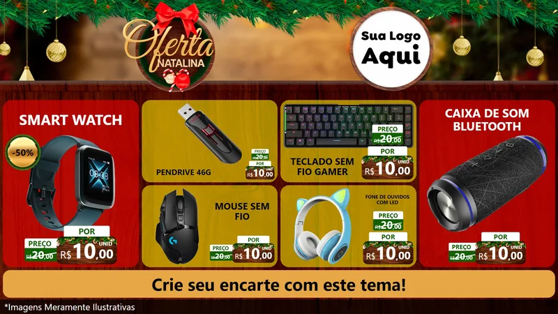 Modelo de TV para TV Horizontal com o tema Ofertas Natalina para Informática