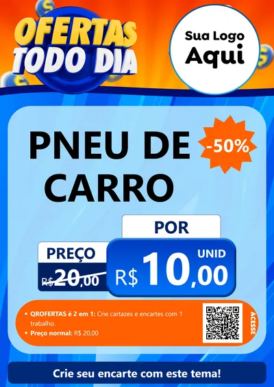 Modelo de Cartaz para Cartaz A4 Vertical com o tema Ofertas Todo Dia para Auto peças