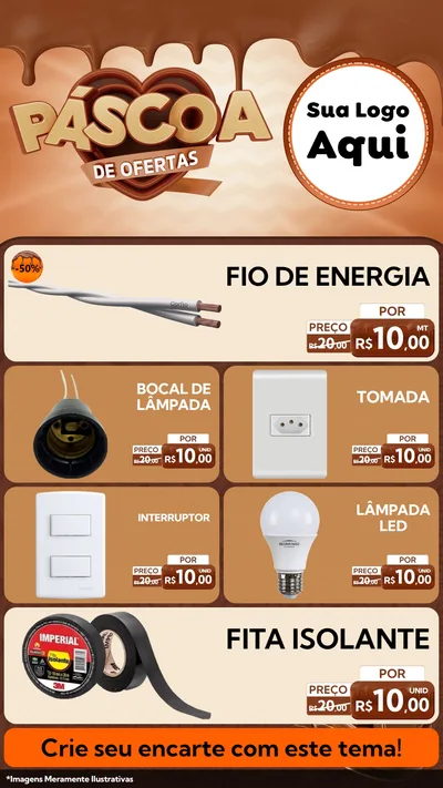 Modelo de TV para TV Vertical com o tema Páscoa de Ofertas para Materiais Elétricos