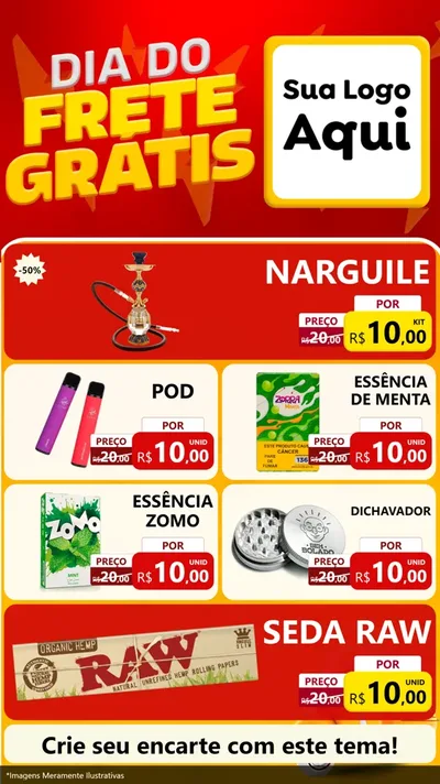 Modelo de TV para TV Vertical com o tema Dia do Frete Grátis para Tabacaria