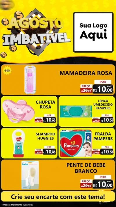 Modelo de TV para TV Vertical com o tema Agosto Imbatível para Bebês