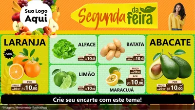 Modelo de TV para TV Horizontal com o tema Segunda da Feira para Hortifrúti