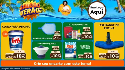 Modelo de TV para TV Horizontal com o tema Saldão de Verão para Produtos para Piscina