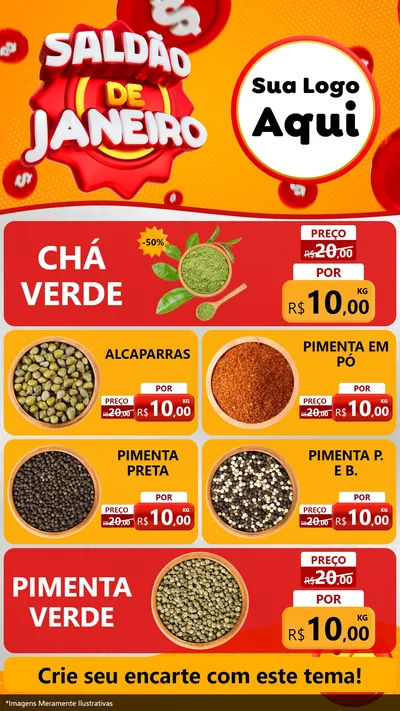 Modelo de TV para TV Vertical com o tema Saldão de Janeiro para Produtos Naturais