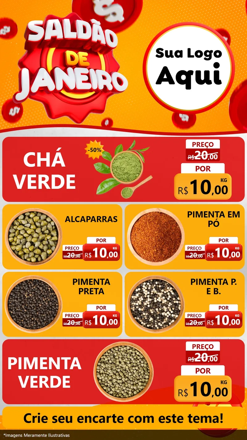 Modelo de TV para TV Vertical com o tema Saldão de Janeiro para Produtos Naturais