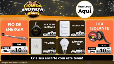 Modelo de TV para TV Horizontal com o tema Liquida Ano Novo É Aqui! para Materiais Elétricos