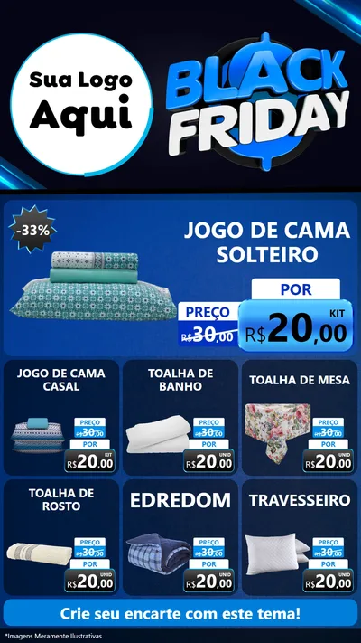 Modelo de Rede Social para Stories com o tema Black Friday para Cama, Mesa e Banho