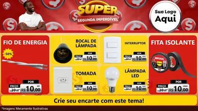 Modelo de TV para TV Horizontal com o tema Super Segunda Imperdível para Materiais Elétricos