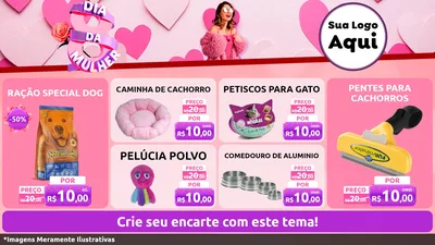 Modelo de TV para TV Horizontal com o tema Dia da Mulher para Pet Shop