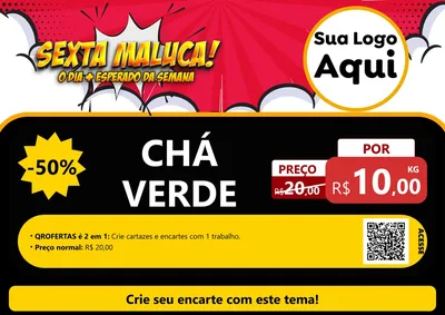 Modelo de Cartaz para Cartaz A4 Horizontal com o tema Sexta Maluca! para Produtos Naturais