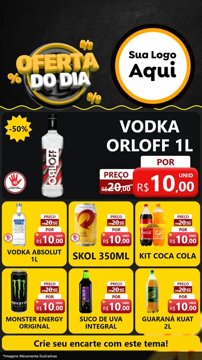 Modelo de Rede Social para Stories com o tema Oferta Do Dia para Distribuidora de bebidas