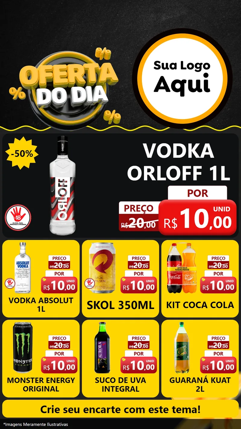 Modelo de Rede Social para Stories com o tema Oferta Do Dia para Distribuidora de bebidas