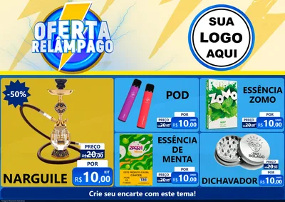 Modelo de Encarte para Encarte A4 Horizontal com o tema Oferta Relâmpago para Tabacaria