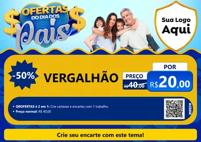 Modelo de Cartaz para Cartaz A4 Horizontal com o tema Ofertas do Dia dos Pais para Ferragens