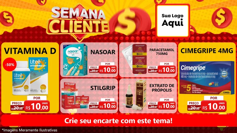 Modelo de TV para TV Horizontal com o tema Semana do Cliente para Farmácia