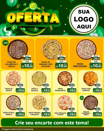 Modelo de Rede Social para Feed Instagram com o tema Oferta para Pizzaria