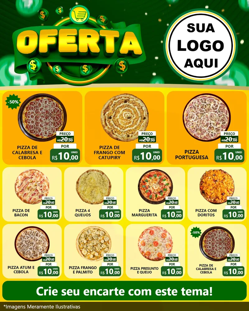 Modelo de Rede Social para Feed Instagram com o tema Oferta para Pizzaria