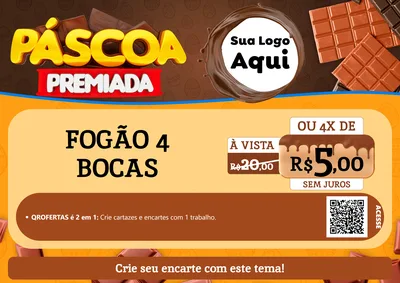 Modelo de Cartaz para Cartaz A4 Horizontal com o tema Páscoa Premiada para Móveis e Eletro