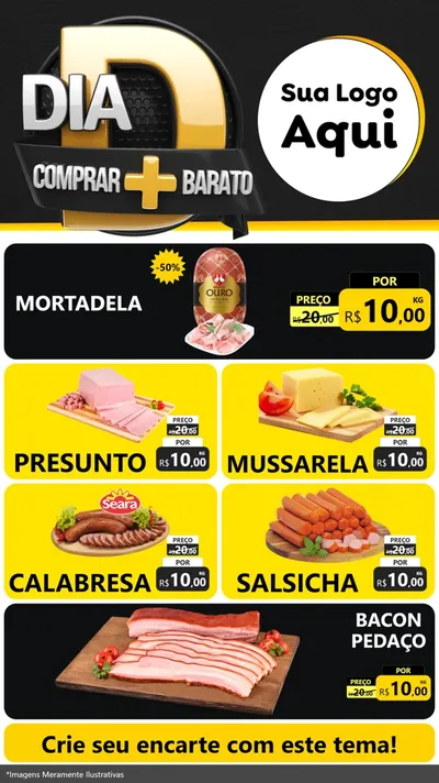 Modelo de TV para TV Vertical com o tema Dia D Mais Economia para Frios e Laticínios