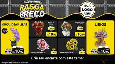 Modelo de TV para TV Horizontal com o tema Fim de Semana Rasga Preço para Floricultura e jardim