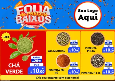 Modelo de Encarte para Encarte A4 Horizontal com o tema Folia de Preços Baixos para Produtos Naturais
