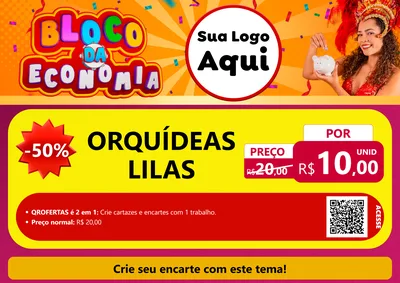 Modelo de Cartaz para Cartaz A4 Horizontal com o tema Bloco da Economia para Floricultura e jardim