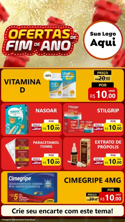 Modelo de TV para TV Vertical com o tema Ofertas de Fim de Ano para Farmácia