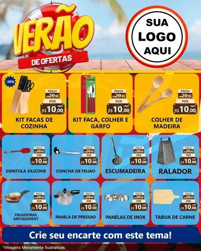 Modelo de Rede Social para Feed Instagram com o tema Verão de Ofertas para Utilidades Domésticas